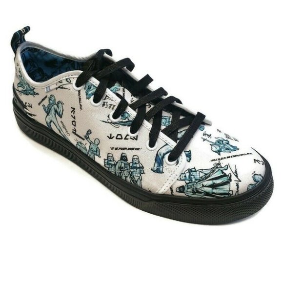 Toms Other - TOMS Classic Slip On Sneaker Shoes Mens Sz 8.5 Star Wars Character Print White